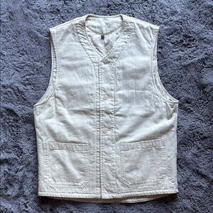Muji Men's off white kapok utility vest